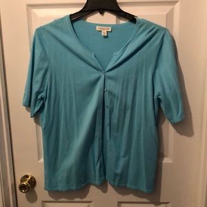 XL Coldwater Creek Baby Blue Button Down Cardigan